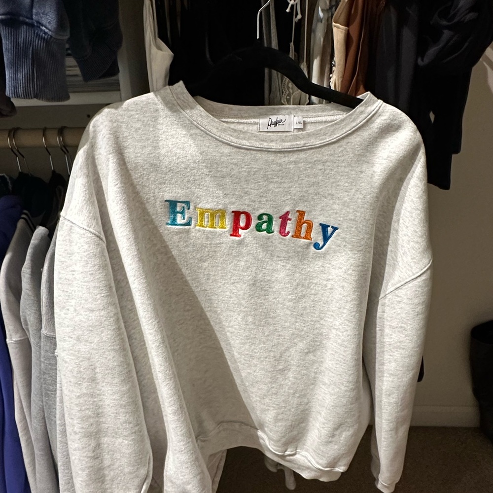 Mayfair Group Gray Sweatshirt with Colorful Embroidery